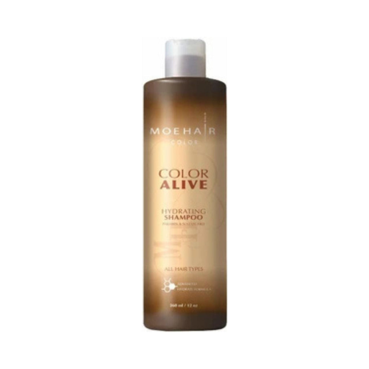 Refect Beauty Moehair Color Alive hydrating shampoo bottle for color-treated hair in a brown 12 oz container