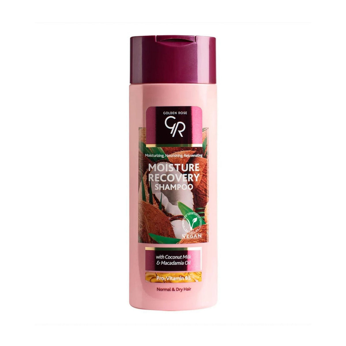 Refect Beauty Golden Rose Moisture Recovery Shampoo bottle for dry hair with coconut milk and macadamia oil