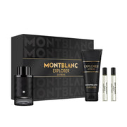 Refect Beauty Montblanc Explorer Extreme gift set featuring a perfume bottle, shower gel, and two travel sprays.