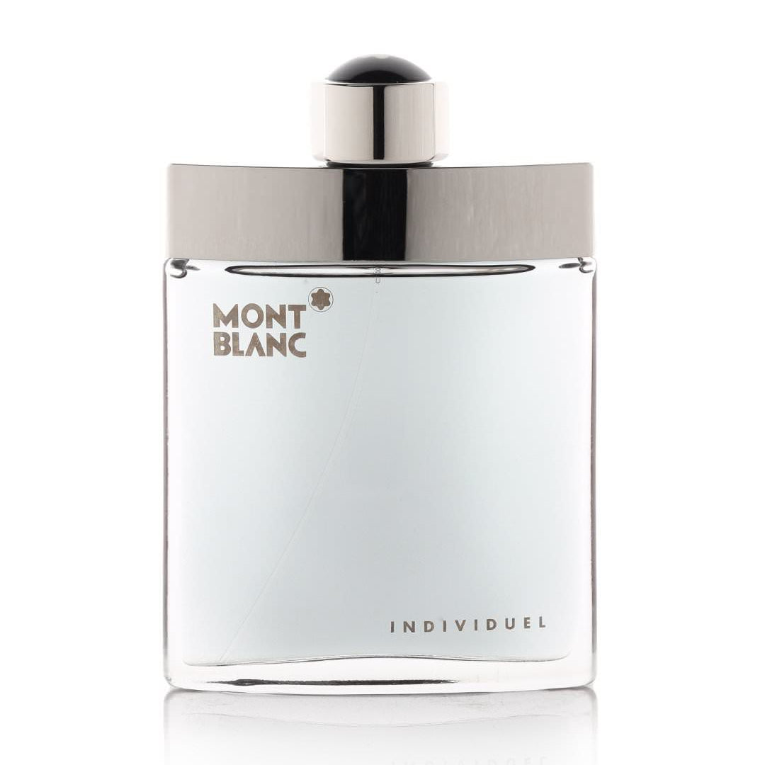 Refect Beauty Montblanc Individuel eau de toilette in a clear glass bottle with a metallic silver cap.