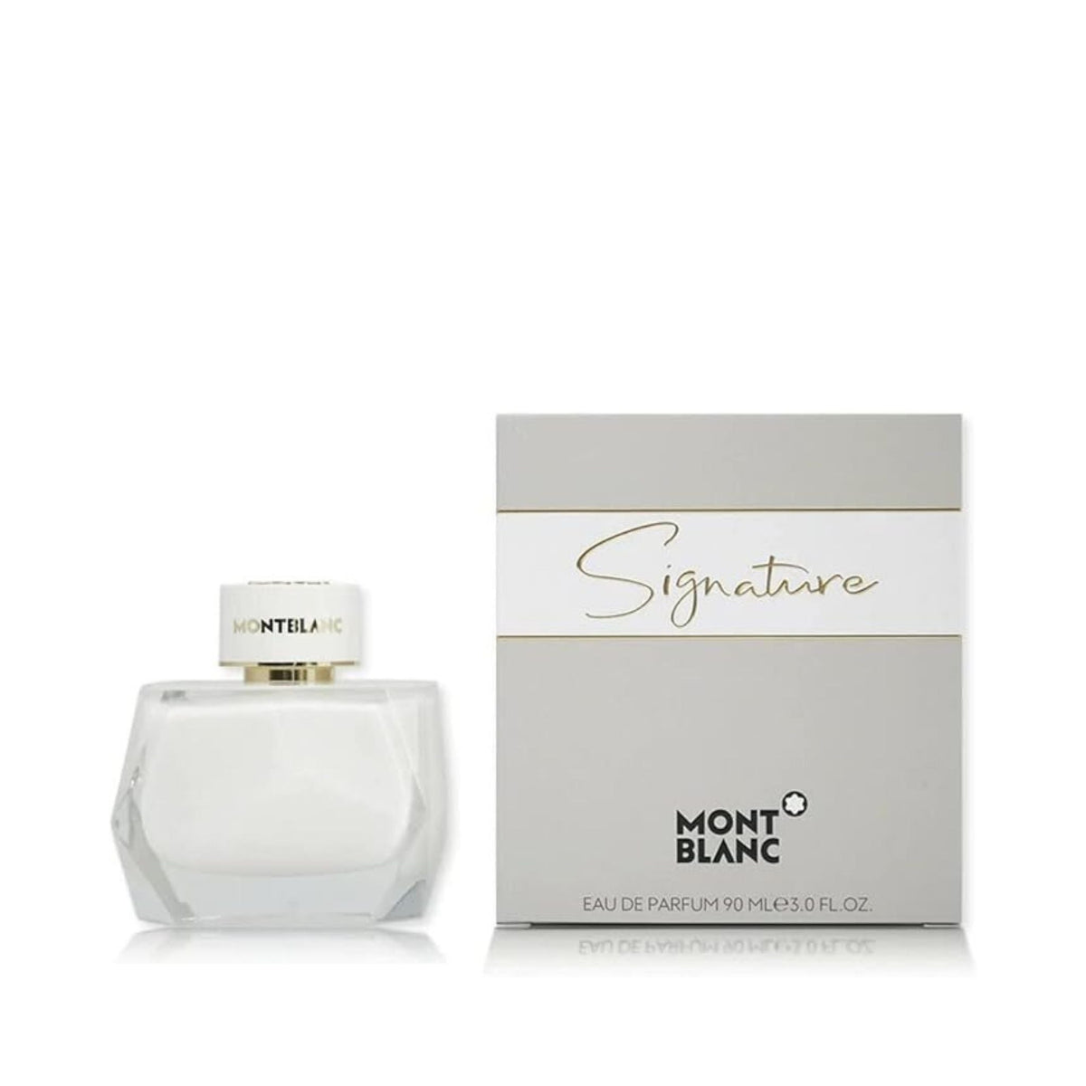 Refect Beauty Montblanc Signature Eau de Parfum bottle and box featuring a white floral and vanilla scent