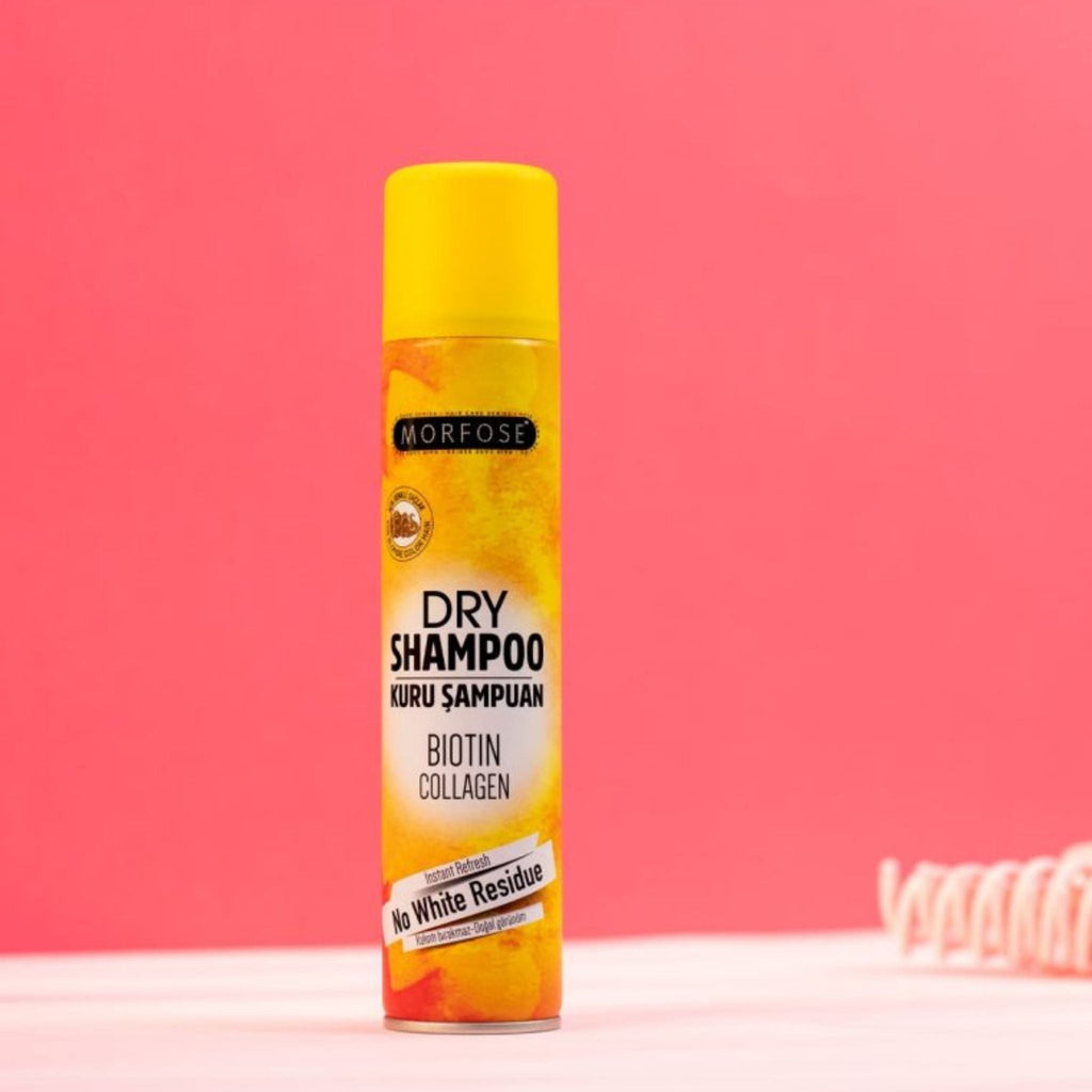 Refect Beauty MORFOSE dry shampoo for blonde hair with biotin and collagen in a yellow aerosol spray can