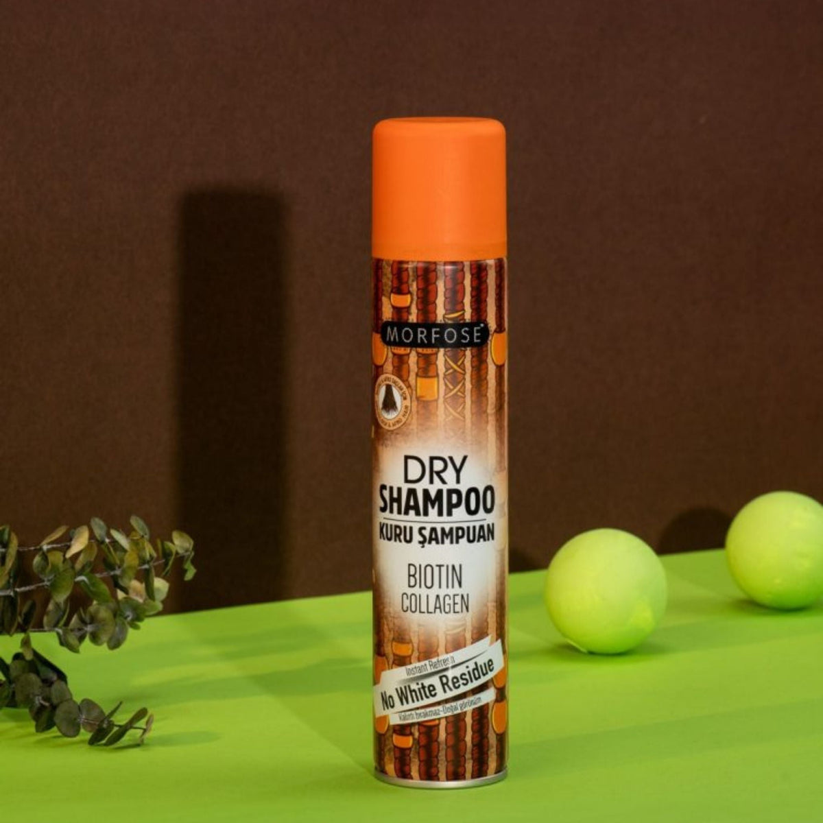 Refect Beauty MORFOSE dry shampoo for dreadlocks and Afro hair with biotin and collagen in an orange-capped spray can.