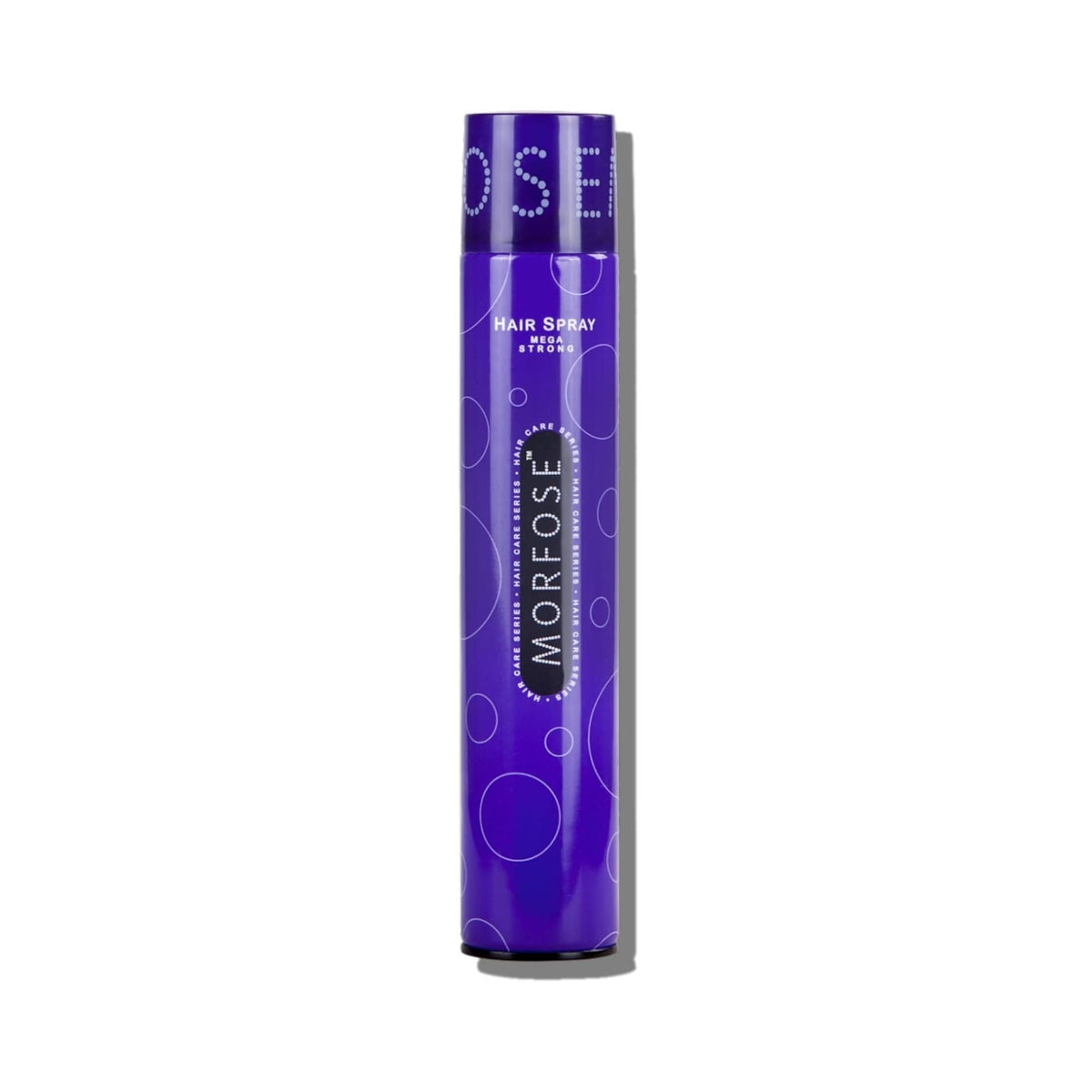 Refect Beauty MORFOSE Mega Strong hair spray in a purple aerosol canister for long-lasting hairstyle fixation.