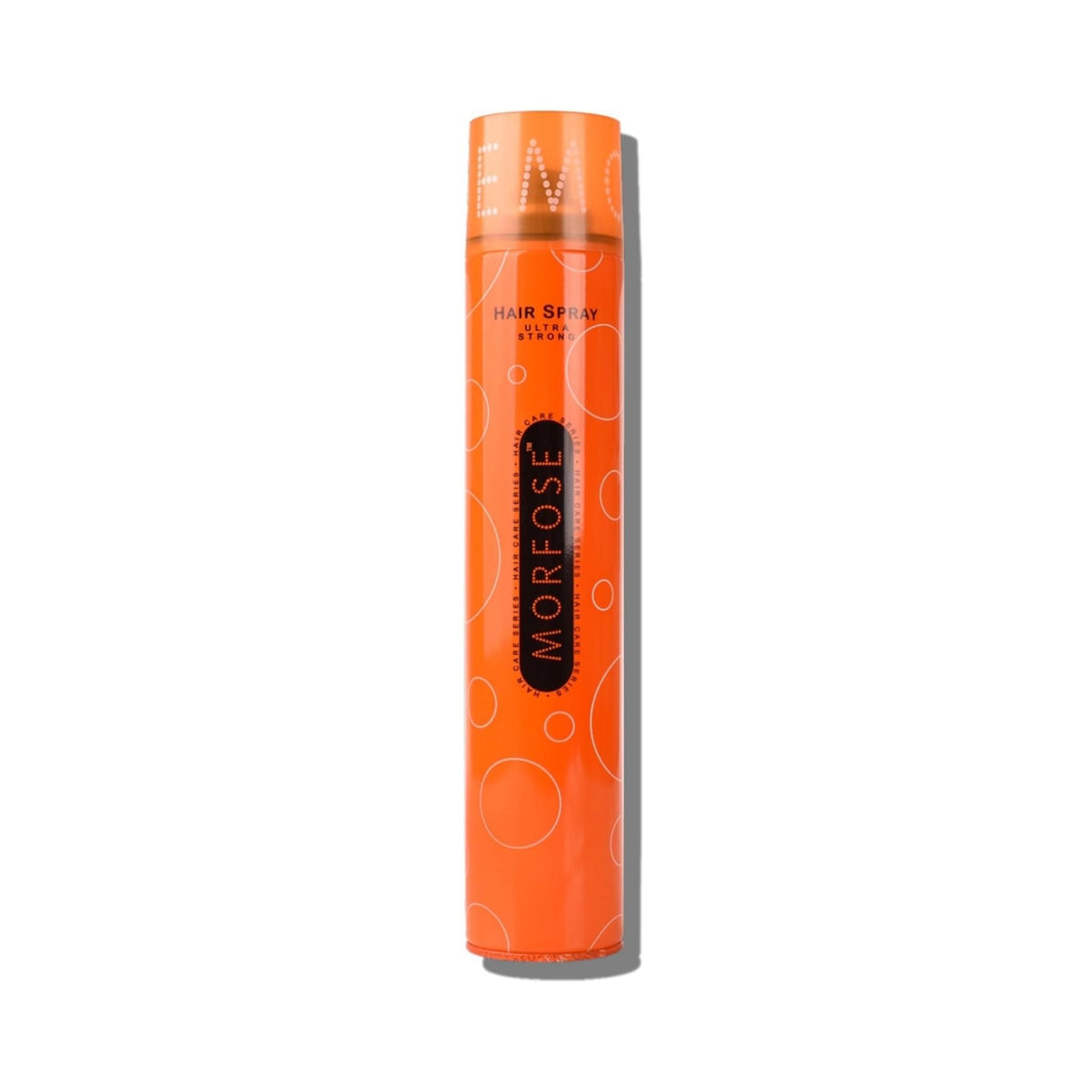 Refect Beauty MORFOSE Ultra Strong hair spray in a tall orange aerosol canister for long-lasting professional hold.