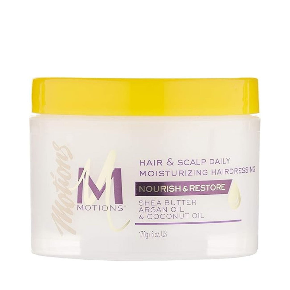 Refect Beauty Motions Nourish & Restore Hair & Scalp Daily Moisturizing cream in a white jar with a yellow lid.