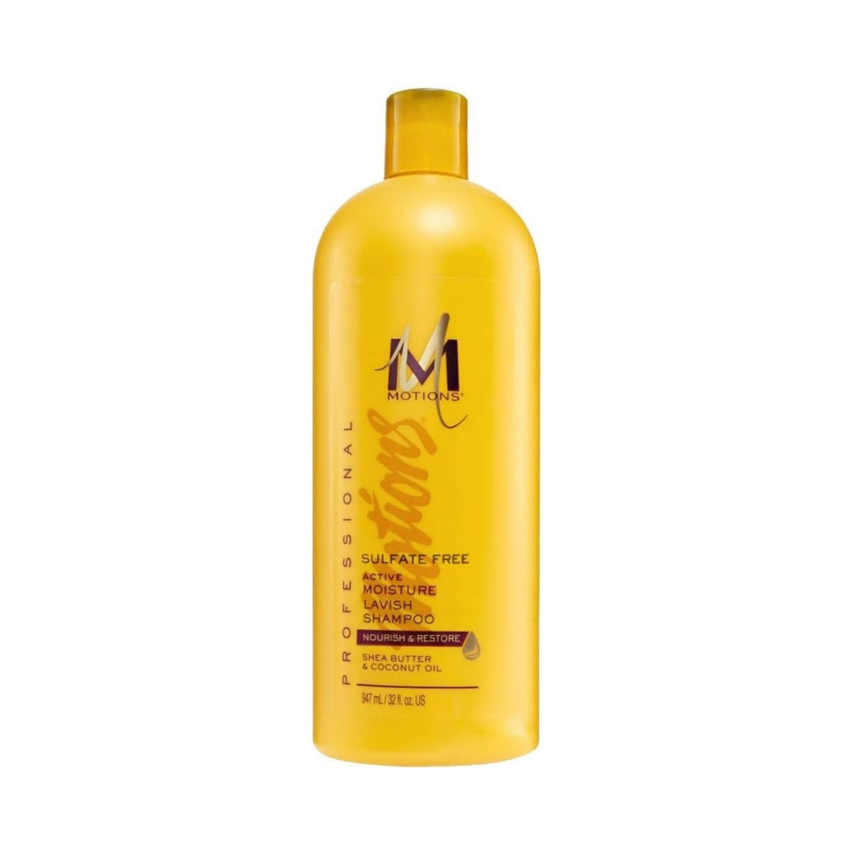 Refect Beauty Motions Active Moisture Lavish Shampoo in a large yellow bottle for dry and textured hair