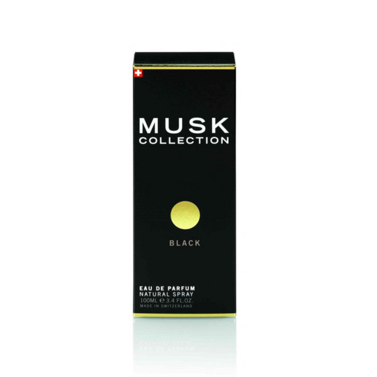 Refect Beauty Musk Collection Black Mask Eau de Parfum in a sleek black rectangular box with gold accents.