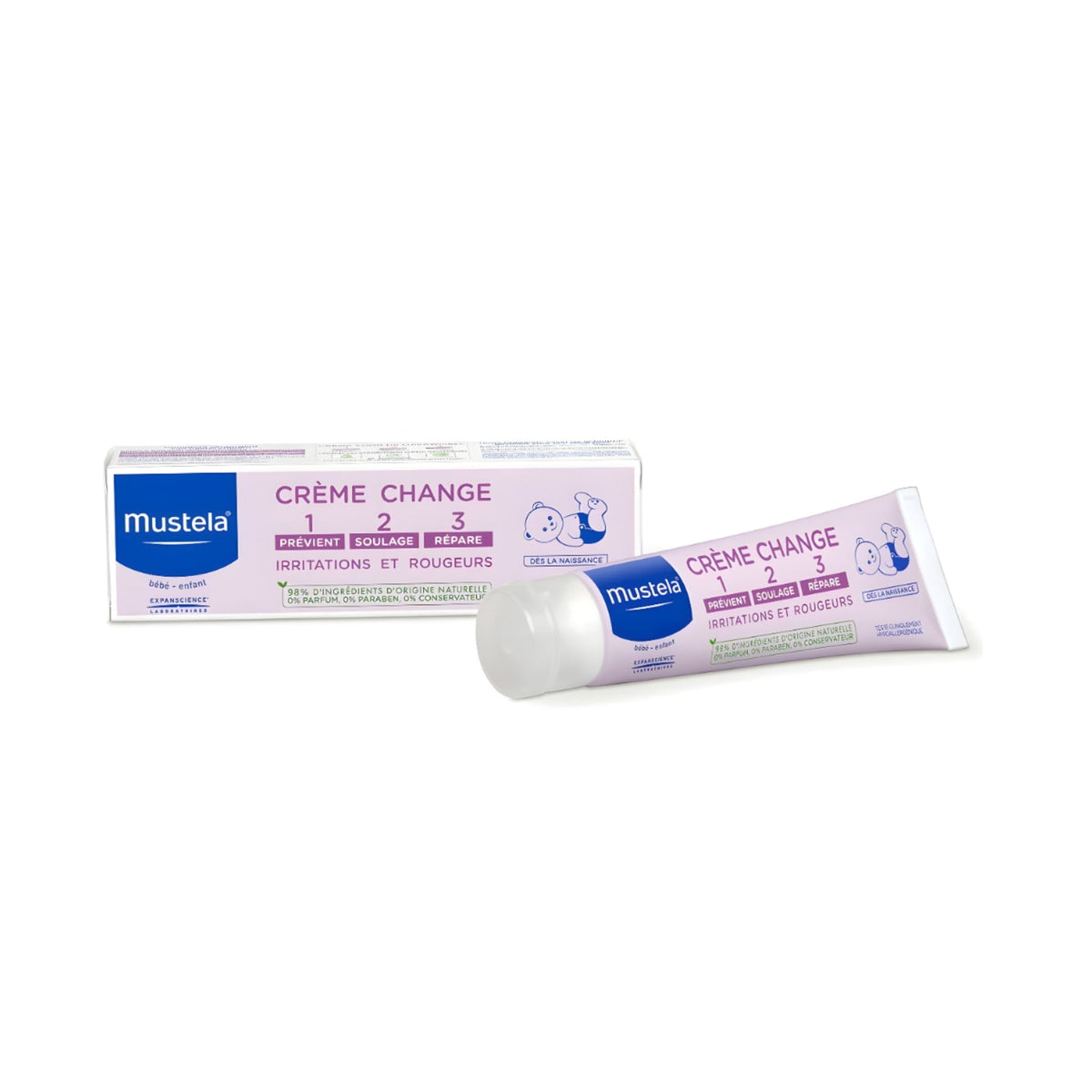 Refect Beauty Mustela 1,2,3 Vitamin Barrier Cream tube and box for soothing and preventing baby diaper rash