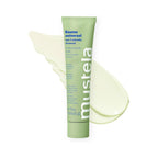 Refect Beauty Mustela Multi-purpose Balm in a green tube with a creamy texture swatch for dry skin hydration.