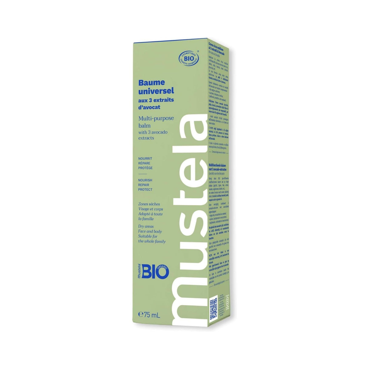 Refect Beauty Mustela Multi-purpose Balm with avocado extracts in a 75ml tube for nourishing dry skin.
