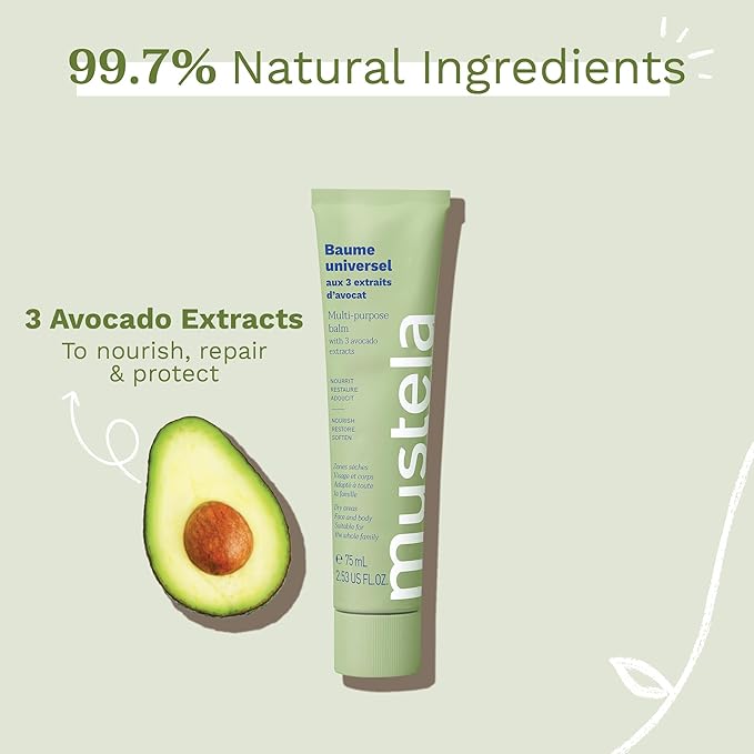 Refect Beauty Mustela Multi-purpose Balm tube with avocado extracts for nourishing and repairing dry skin