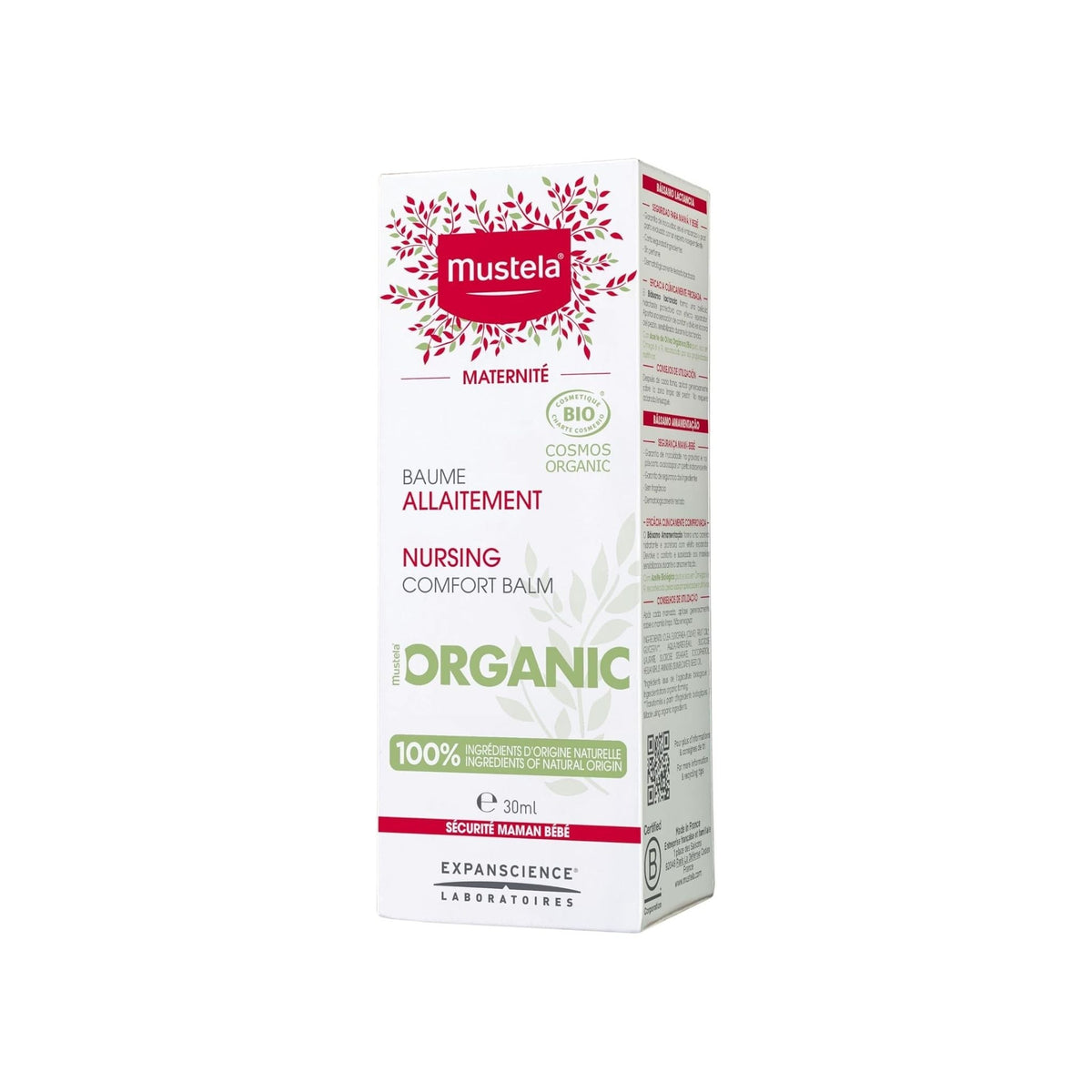 Refect Beauty Mustela Nursing Comfort Balm in a white 30ml tube box for soothing and protecting breastfeeding nipples.