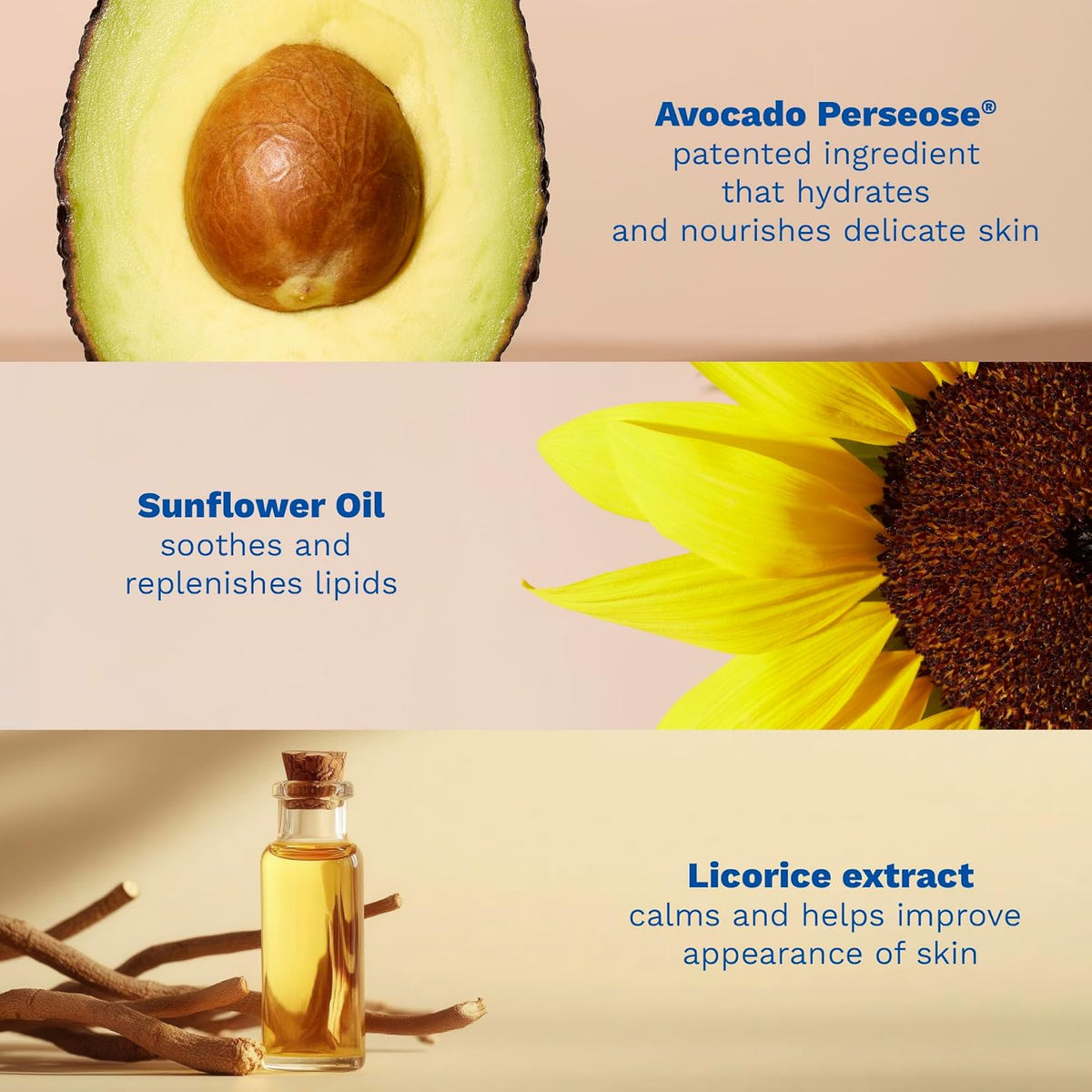 Refect Beauty Mustela Stelatopia cream ingredients featuring avocado, sunflower oil, and licorice extract