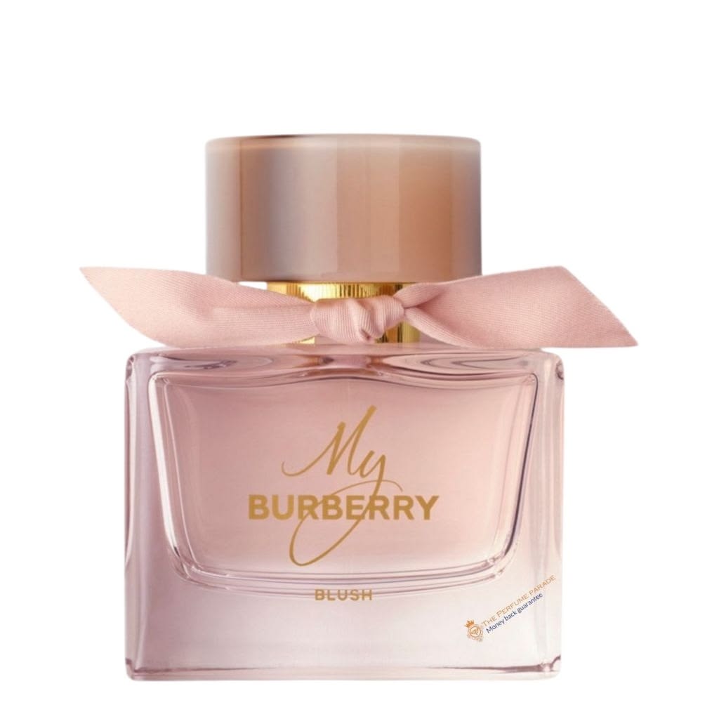 Refect Beauty My Burberry Blush Eau de Parfum in a glass bottle with a pink ribbon and soft floral fragrance notes.