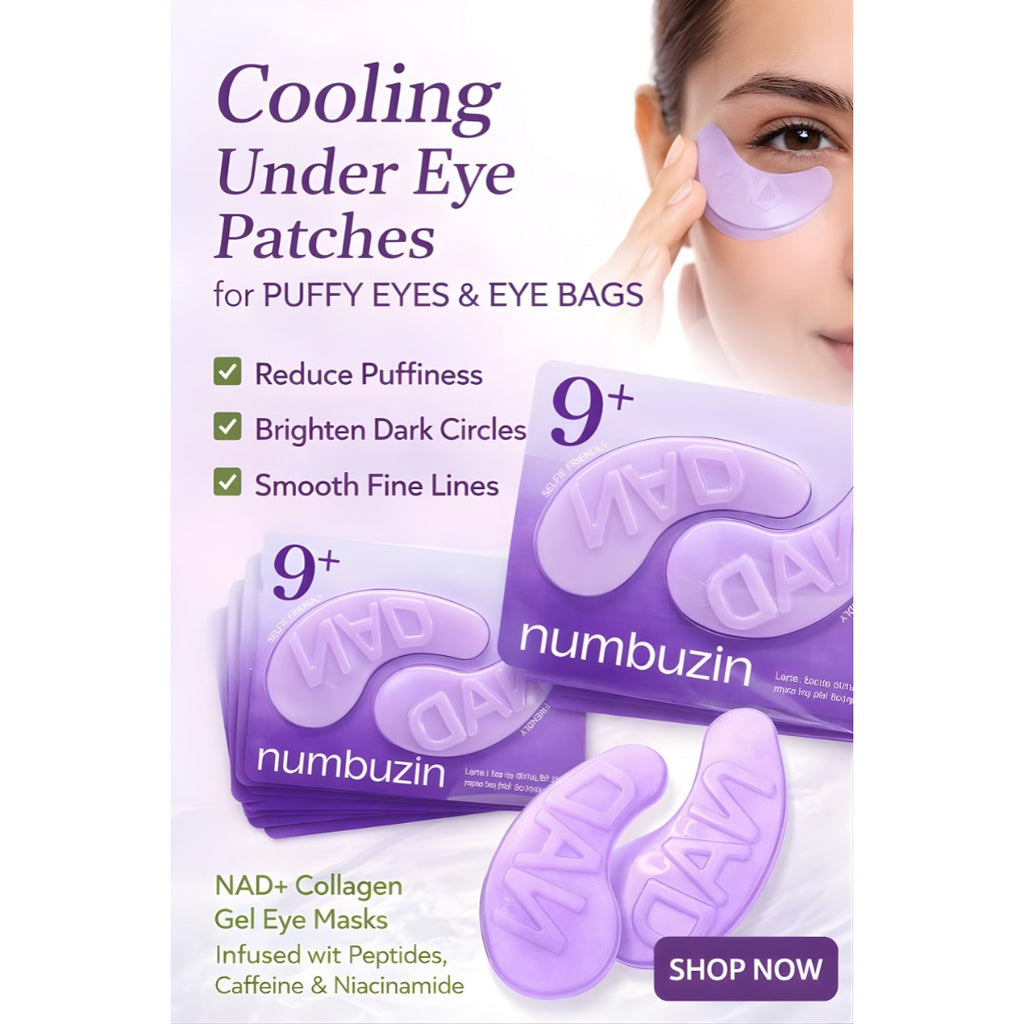Refect Beauty Nambuzin No.9 collagen under eye patches for reducing puffiness and dark circles on a model