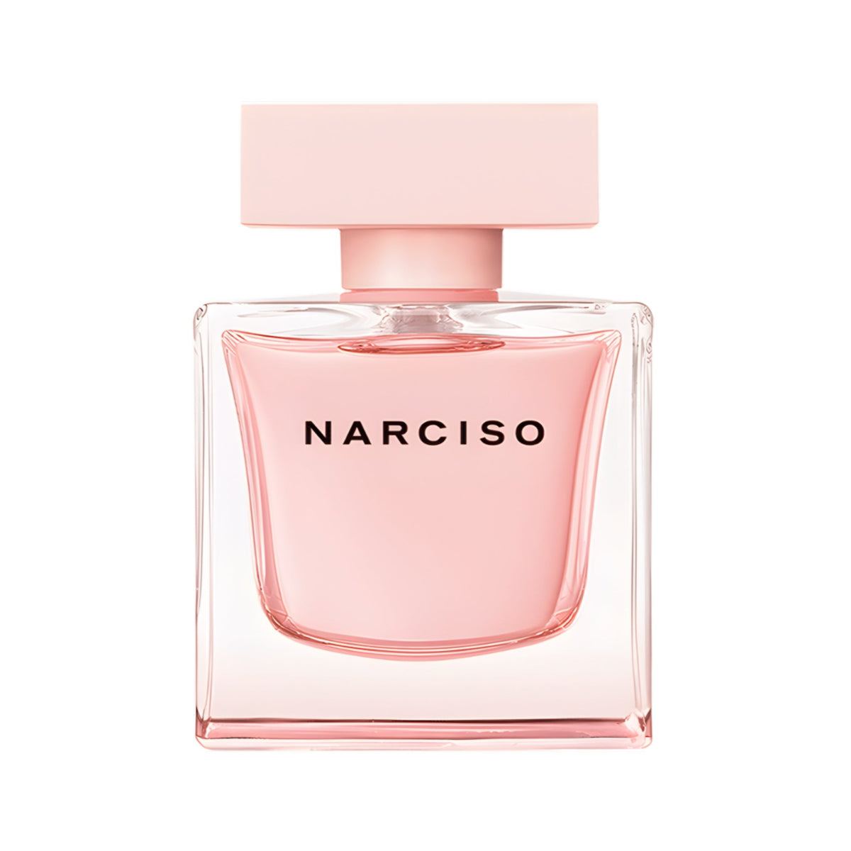 Refect Beauty Narciso Rodriguez Cristal Eau de Parfum in a square glass bottle with soft pink liquid and cap.