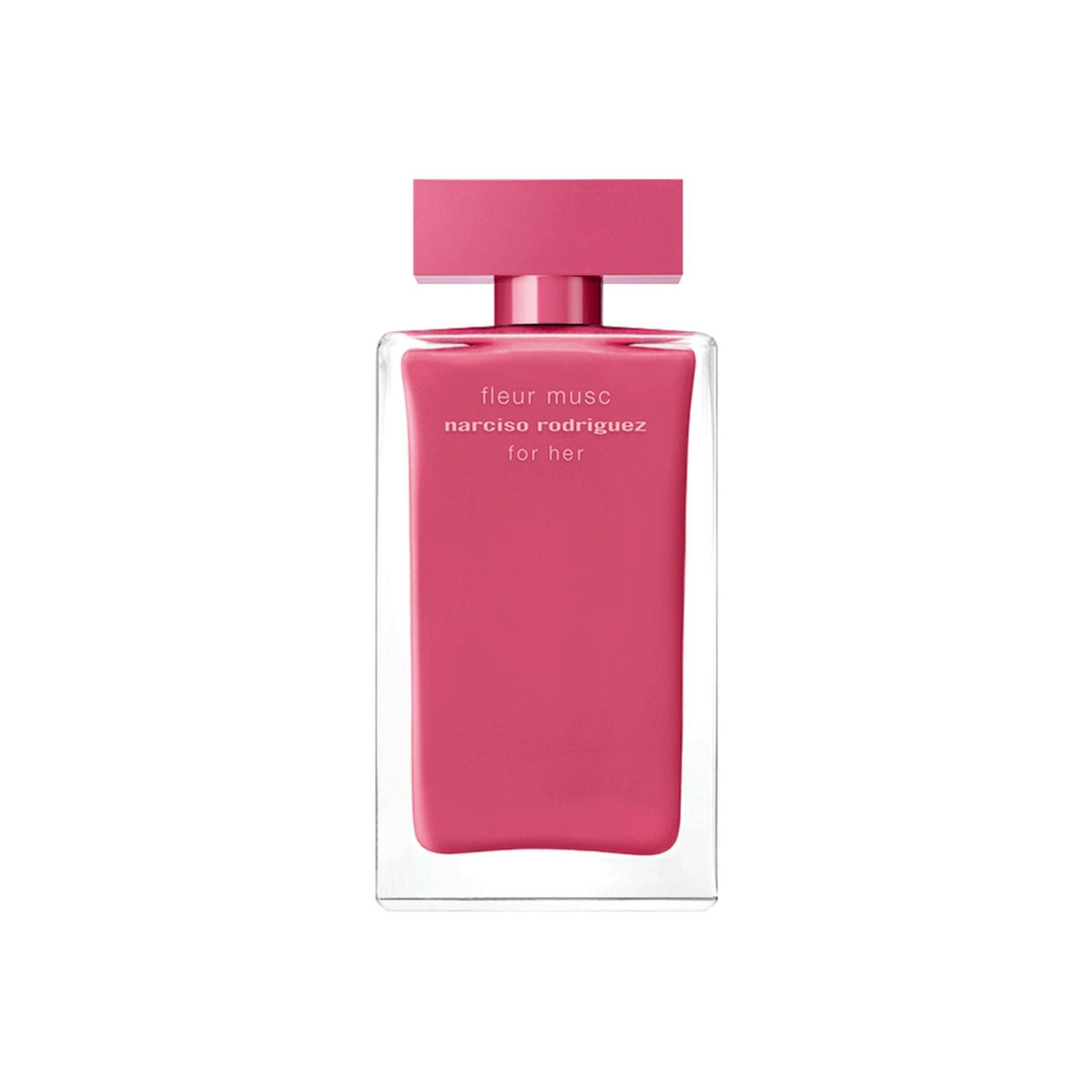 Refect Beauty Narciso Rodriguez Fleur Musc Eau de Parfum in a vibrant pink rectangular glass bottle