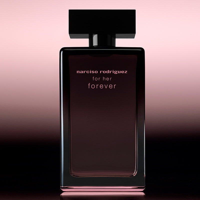 Refect Beauty Narciso Rodriguez For Her Forever Eau de Parfum in a sleek dark glass bottle with a black cap