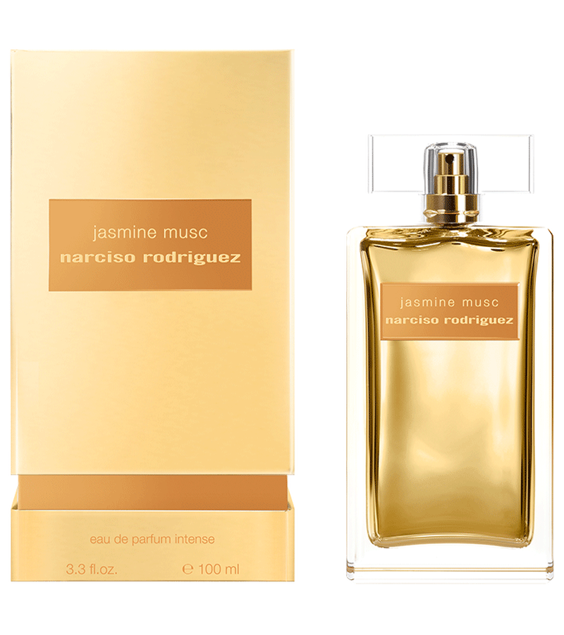 Refect Beauty Narciso Rodriguez Jasmine Musc Eau de Parfum Intense bottle and gold packaging box