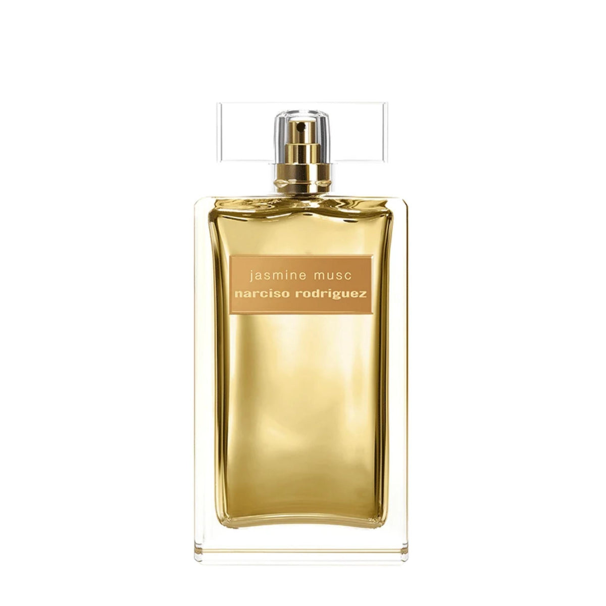 Refect Beauty Narciso Rodriguez Jasmine Musc Eau de Parfum Intense in a gold rectangular glass bottle.