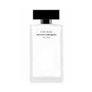 Refect Beauty Narciso Rodriguez Pure Musc Eau de Parfum in a minimalist frosted glass bottle with a black cap.
