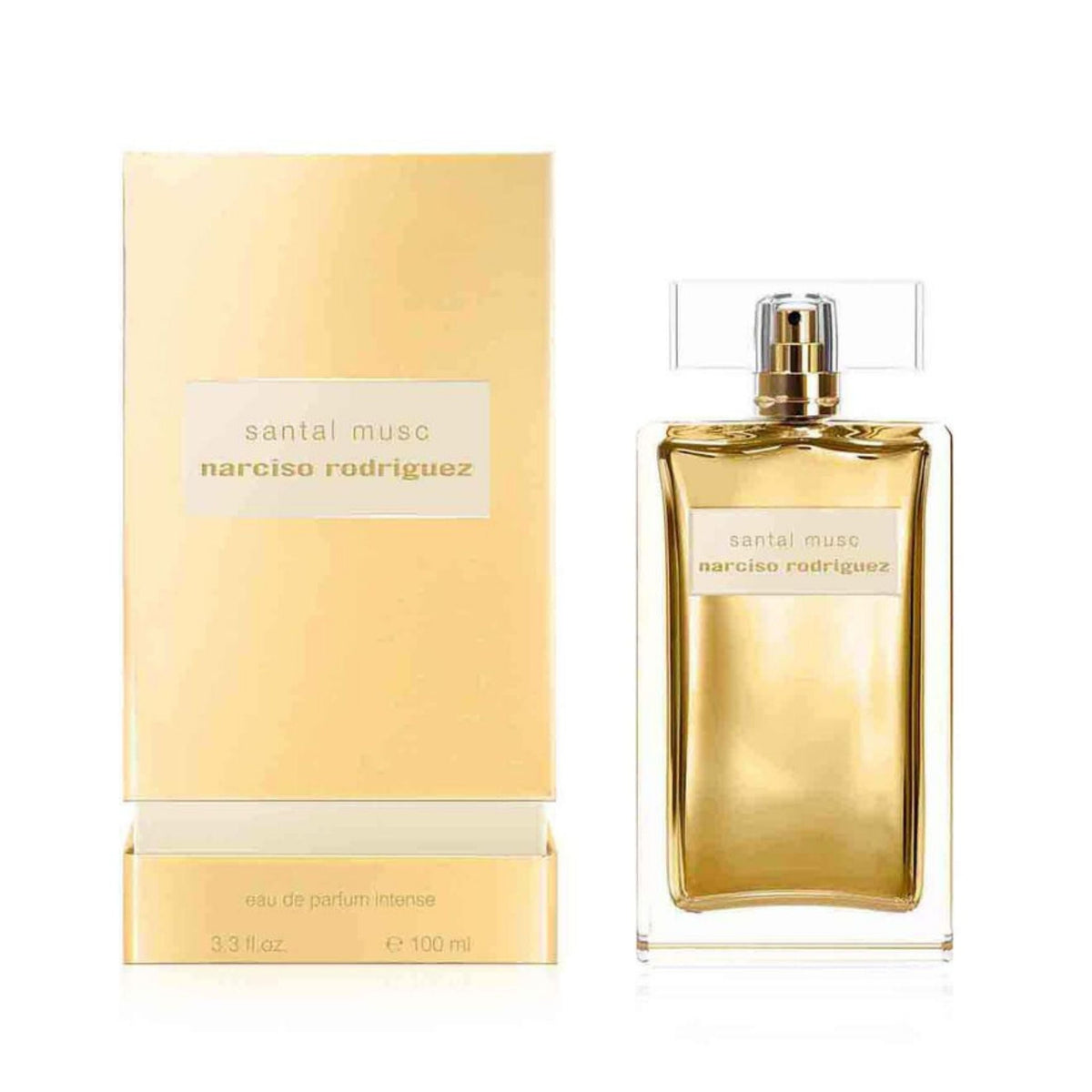 Refect Beauty Narciso Rodriguez Santal Musc Eau de Parfum Intense bottle and gold packaging box