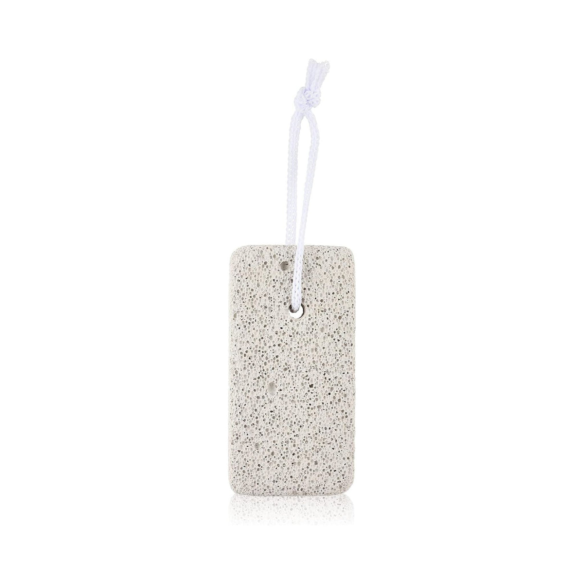 Refect Beauty natural pumice foot stone with a white hanging cord for exfoliating rough skin and calluses