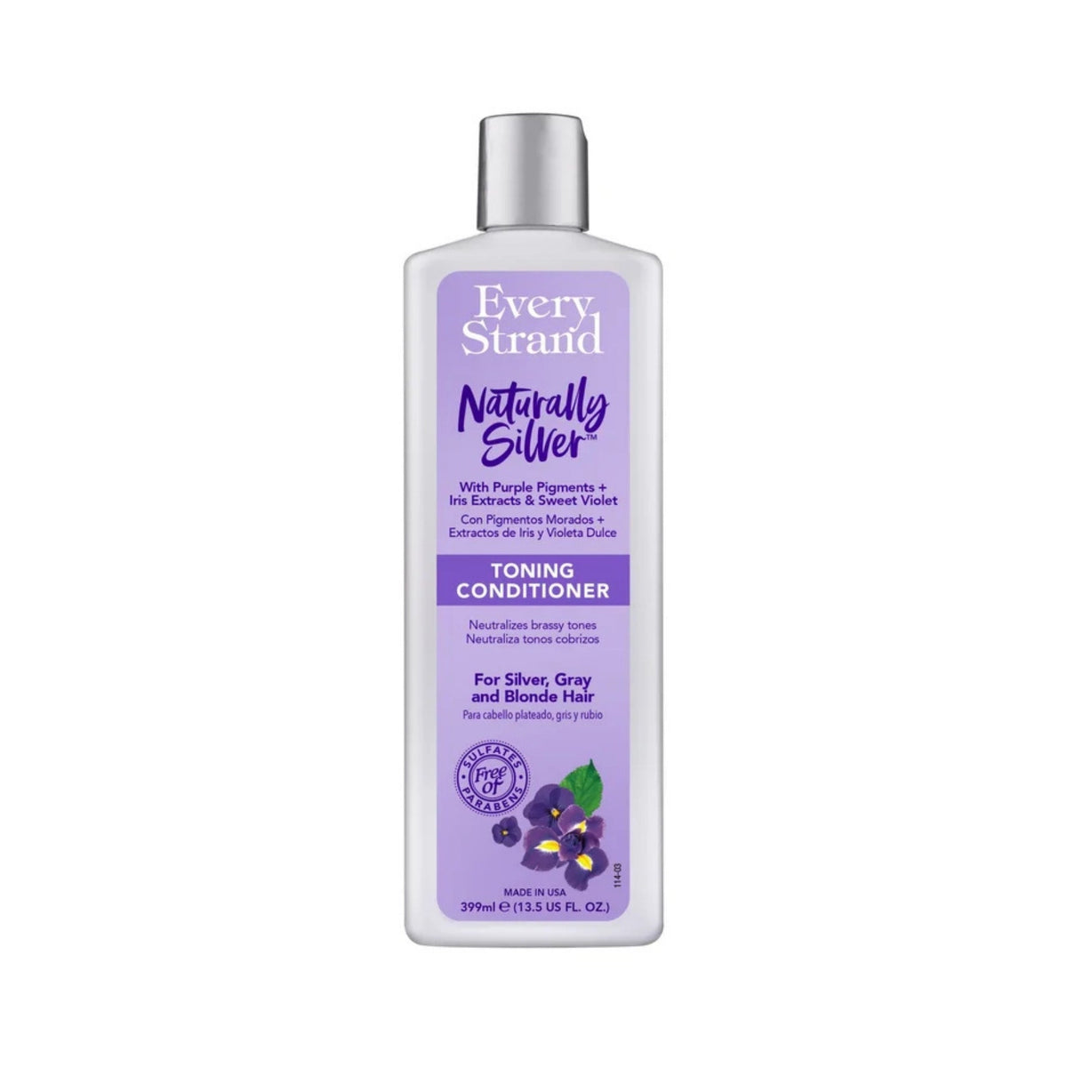 Refect Beauty Every Strand Naturally Silver Toning Conditioner bottle for neutralizing brassy tones in blonde hair.