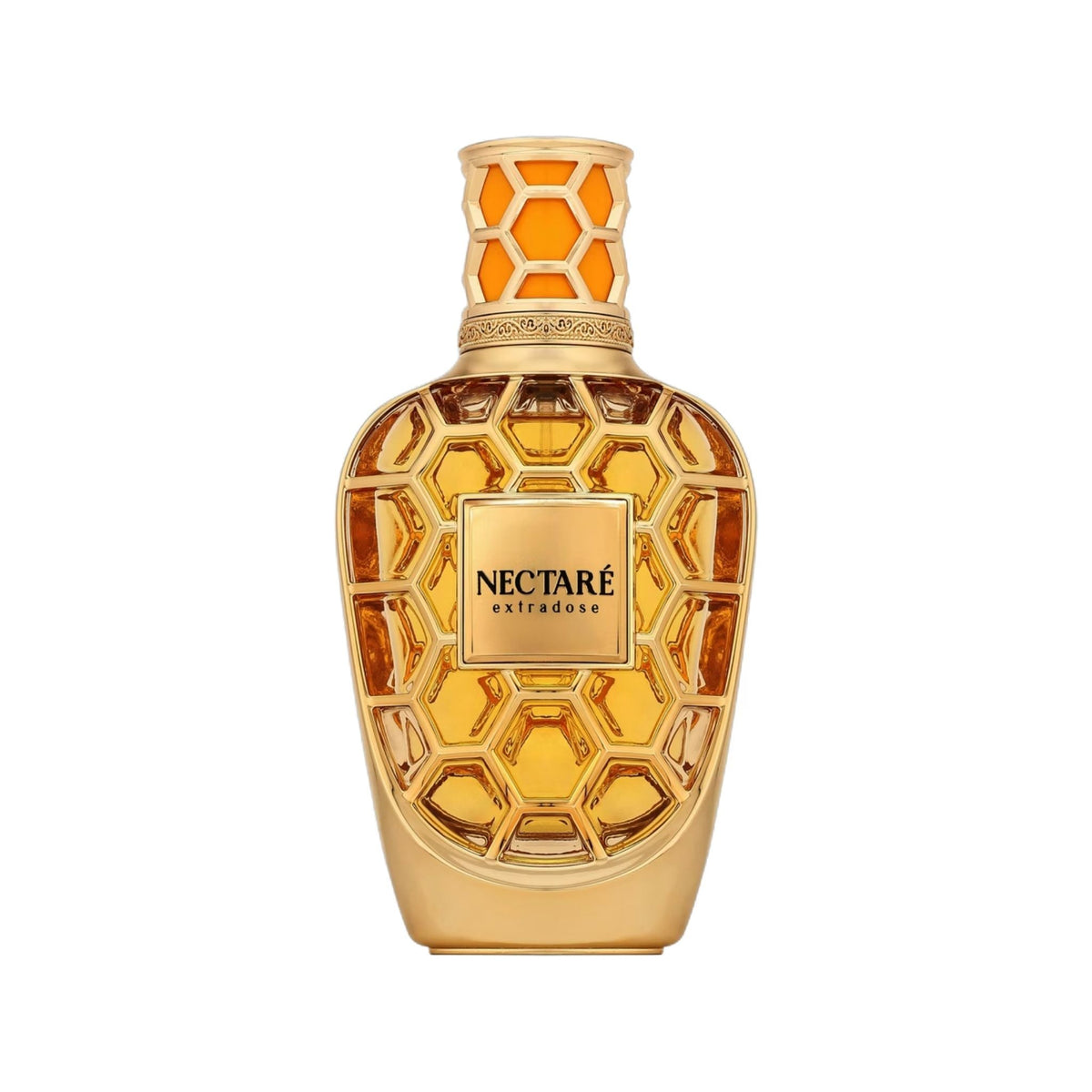 Refect Beauty French Avenue Nectare Extradose extrait de parfum in a gold honeycomb-patterned glass bottle.