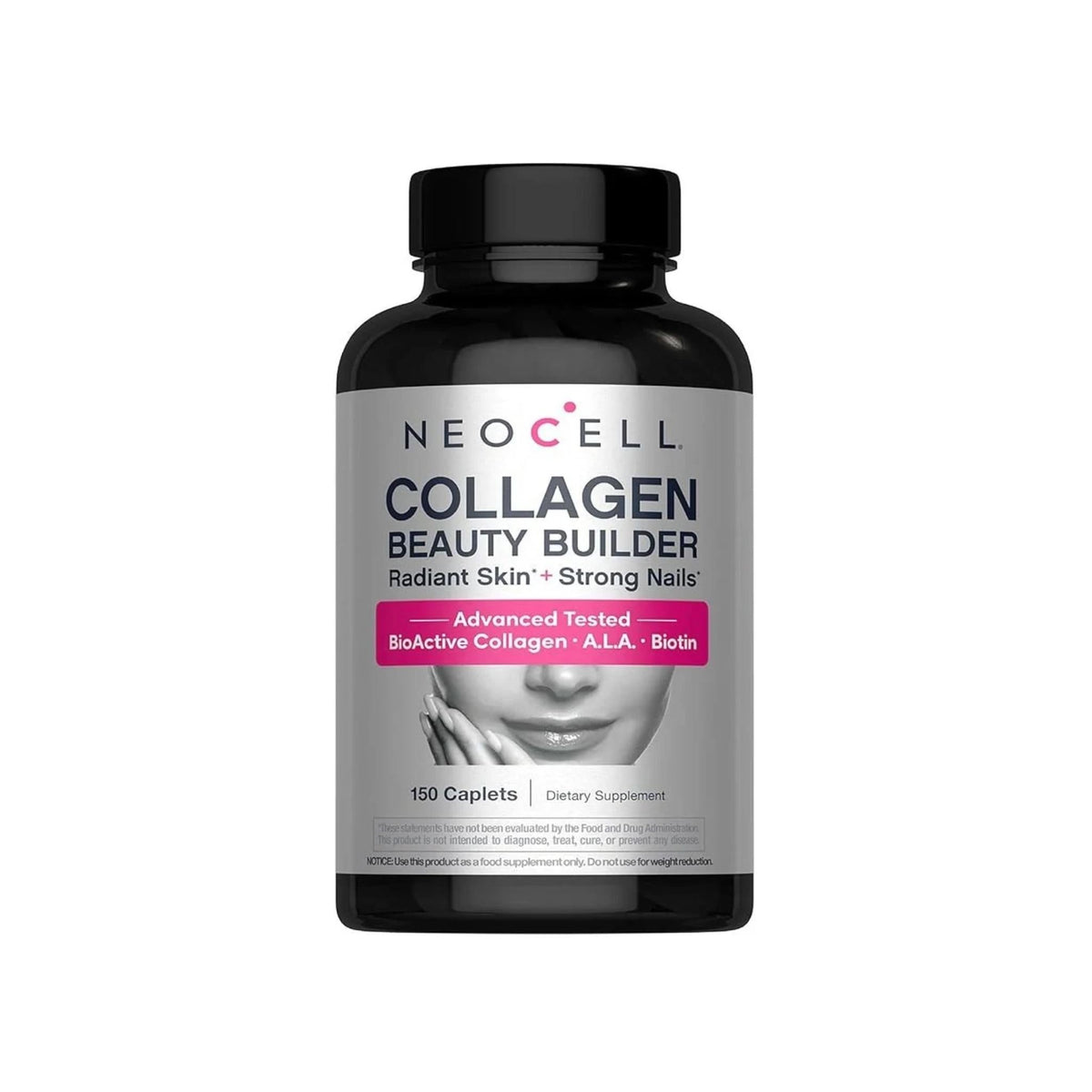 Refect Beauty NeoCell Collagen Beauty Builder supplement bottle with bioactive collagen, biotin, and A.L.A.