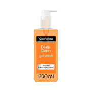 Refect Beauty Neutrogena Deep Clean Gel Wash in a 200ml orange pump bottle for daily facial cleansing.