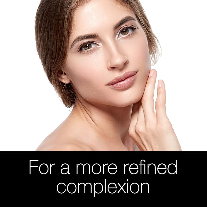 Refect Beauty model with clear, smooth skin posing for Neutrogena Blackhead Eliminating Facial Scrub advertisement