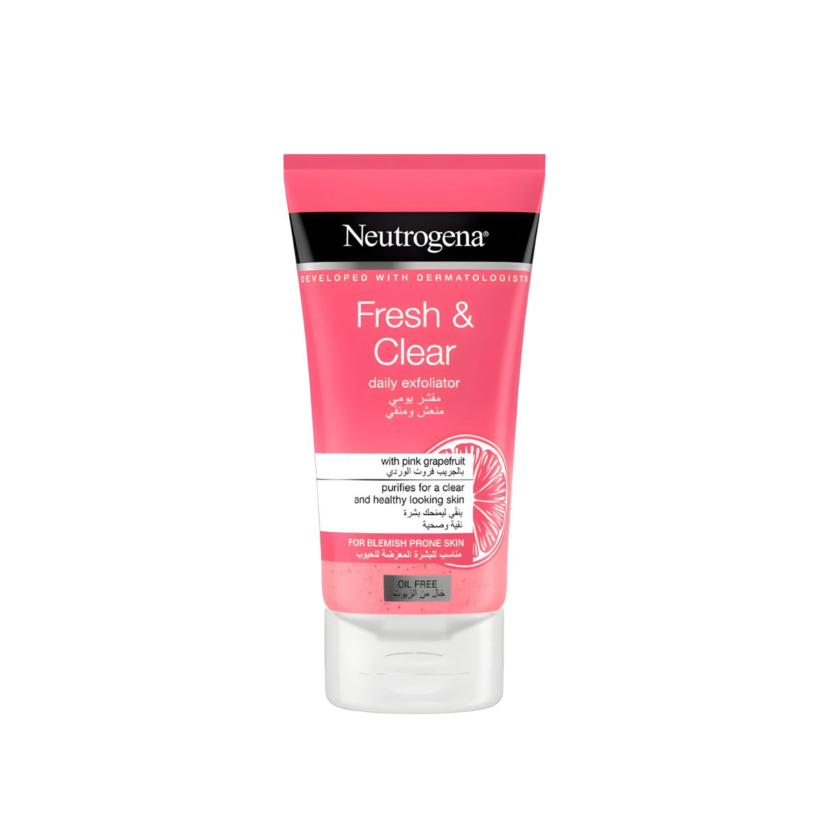 Refect Beauty Neutrogena Fresh Clear pink grapefruit daily facial exfoliating scrub for blemish-prone skin