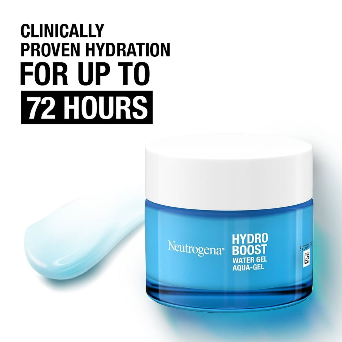 Refect Beauty Neutrogena Hydro Boost Water Gel moisturizer in a blue jar with a white lid and a dab of gel texture.
