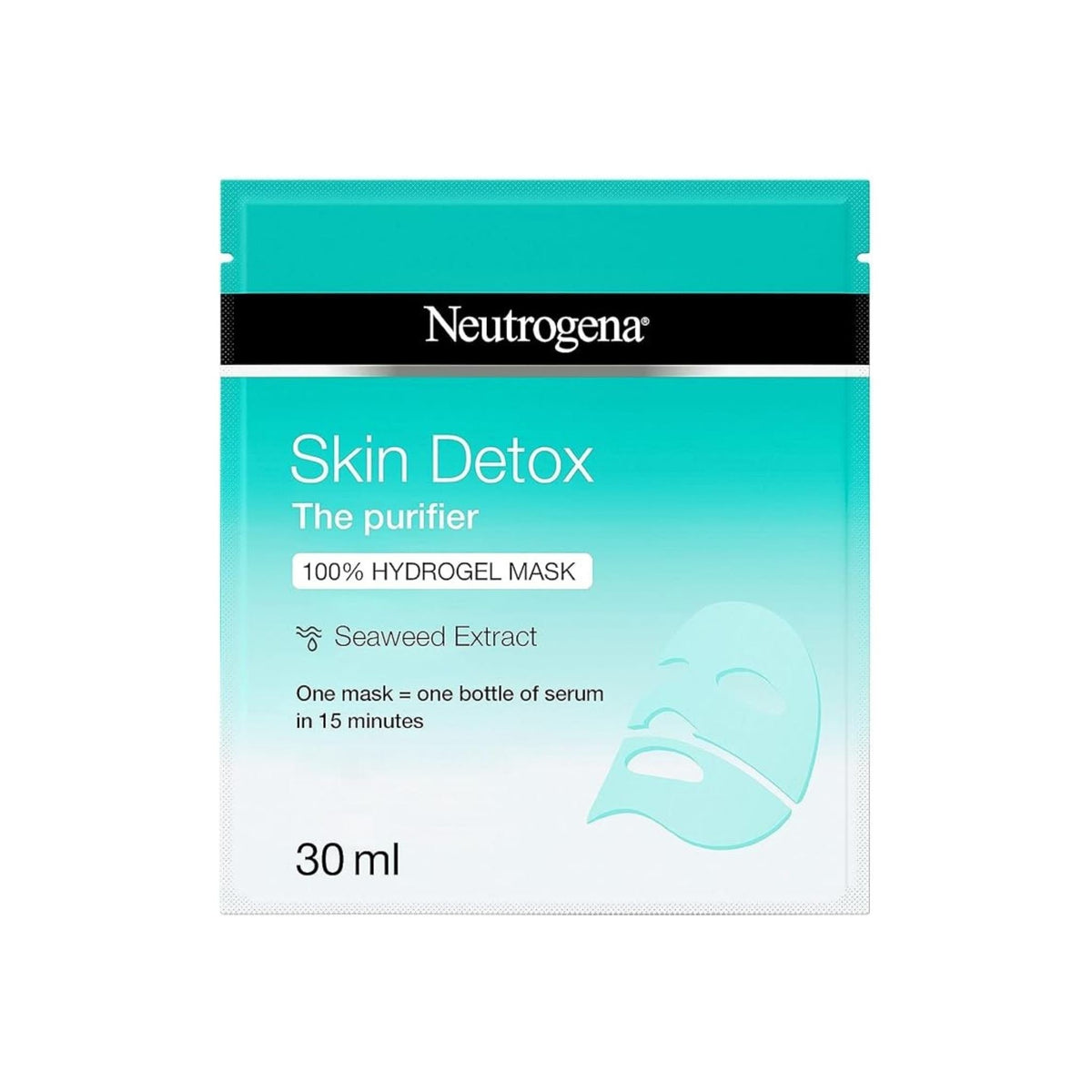 Refect Beauty Neutrogena Skin Detox hydrogel sheet mask in teal packaging with seaweed extract for deep hydration