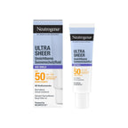 Refect Beauty Neutrogena Ultra Sheer Age Shield SPF 50 sunscreen fluid bottle and packaging box