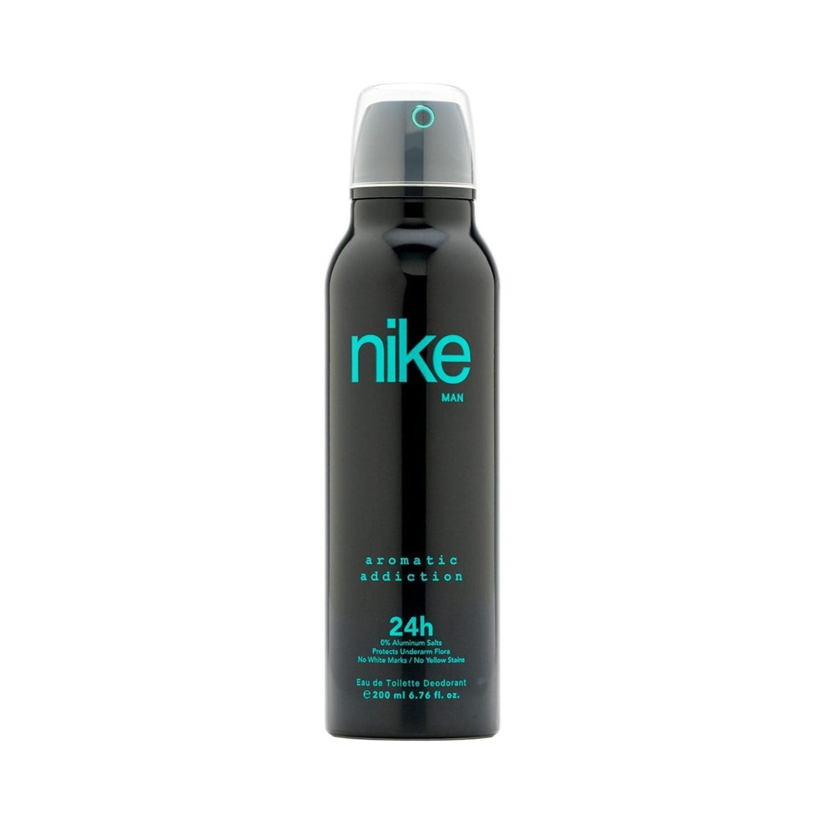Refect Beauty Nike Aromatic Addiction EDT deodorant spray in a black bottle with teal text for men