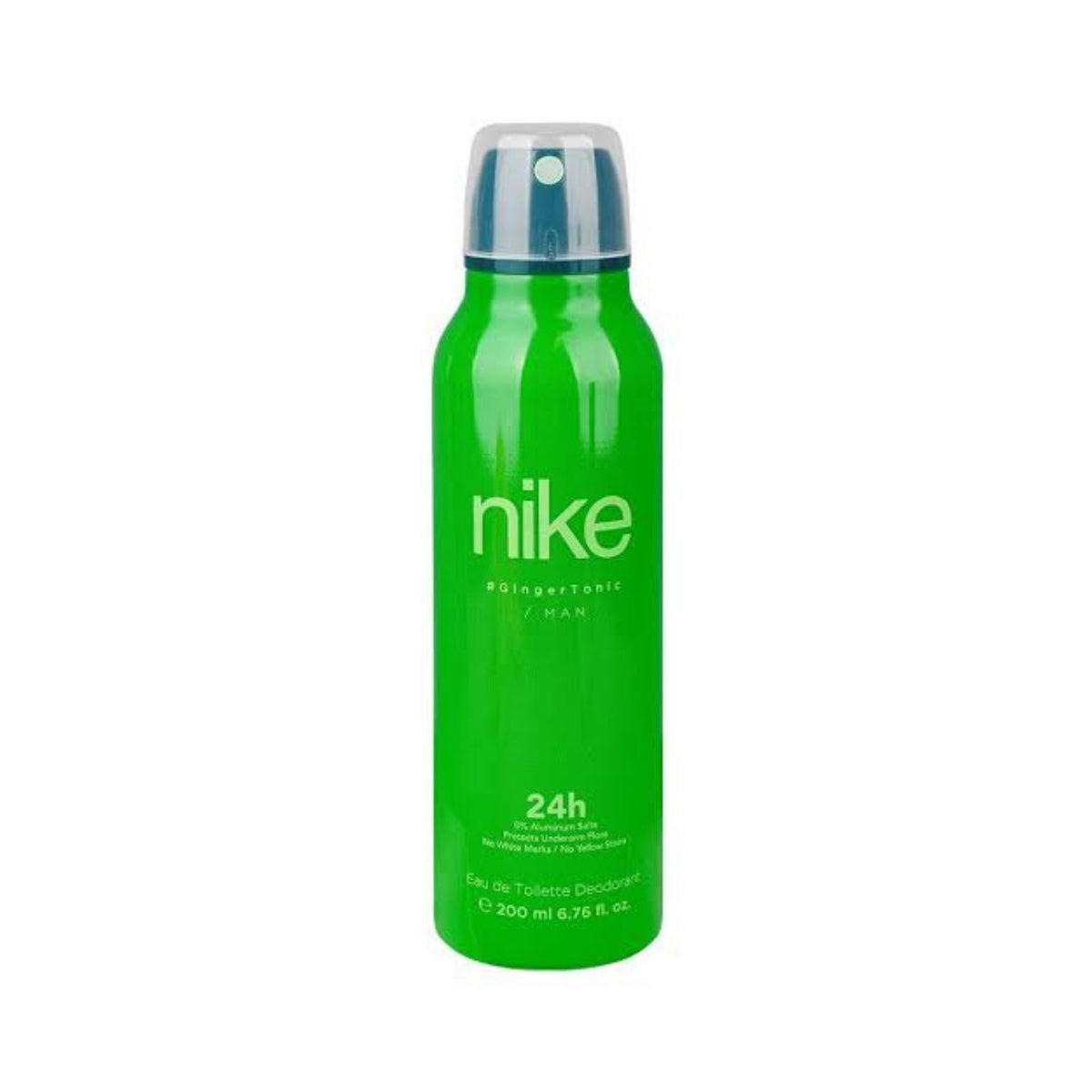 Refect Beauty Nike Ginger Tonic Man deodorant spray in a bright green 200ml aerosol can for long-lasting freshness.