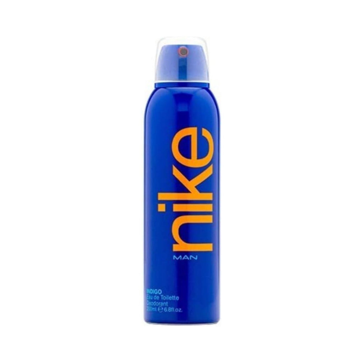 Refect Beauty Nike Man Indigo EDT deodorant spray in a vibrant blue bottle with orange branding