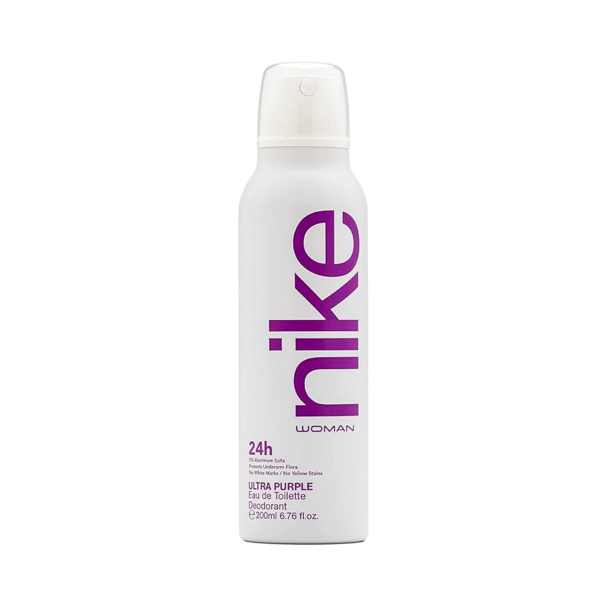 Refect Beauty Nike Ultra Purple Woman deodorant spray in a white canister with purple branding and 24h protection.