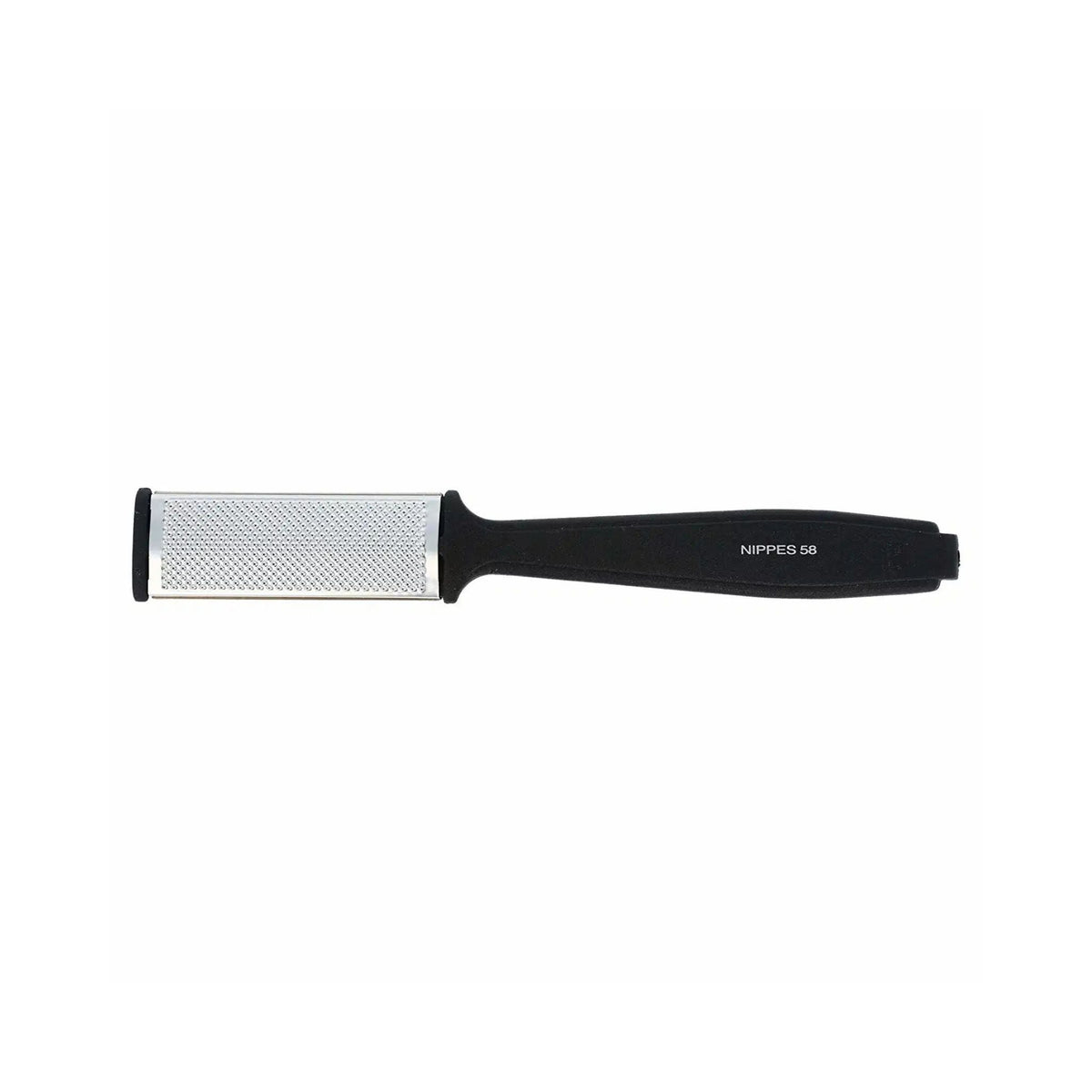 Refect Beauty Nippes Solingen stainless steel foot rasp with a black ergonomic handle for callus removal