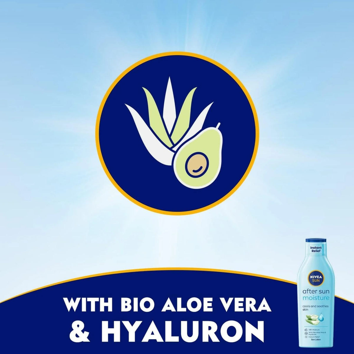 Refect Beauty Nivea Sun Moisture After Sun Lotion with aloe vera and hyaluron for soothing sun-stressed skin