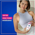 Refect Beauty Nivea Natural Radiance antiperspirant stick held by a woman in a light purple ribbed tank top