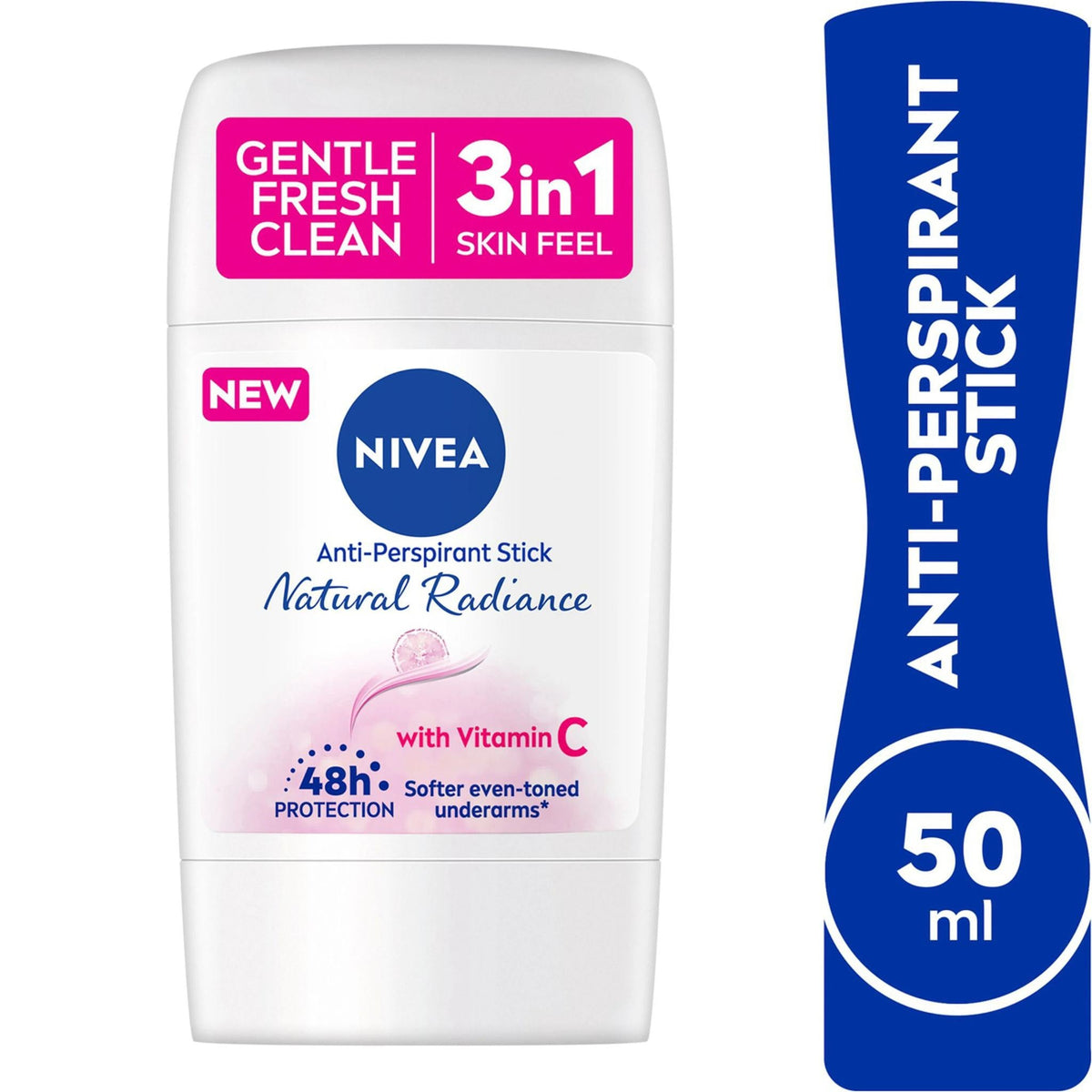 Refect Beauty Nivea Natural Radiance 3-in-1 antiperspirant stick with Vitamin C for 48-hour protection