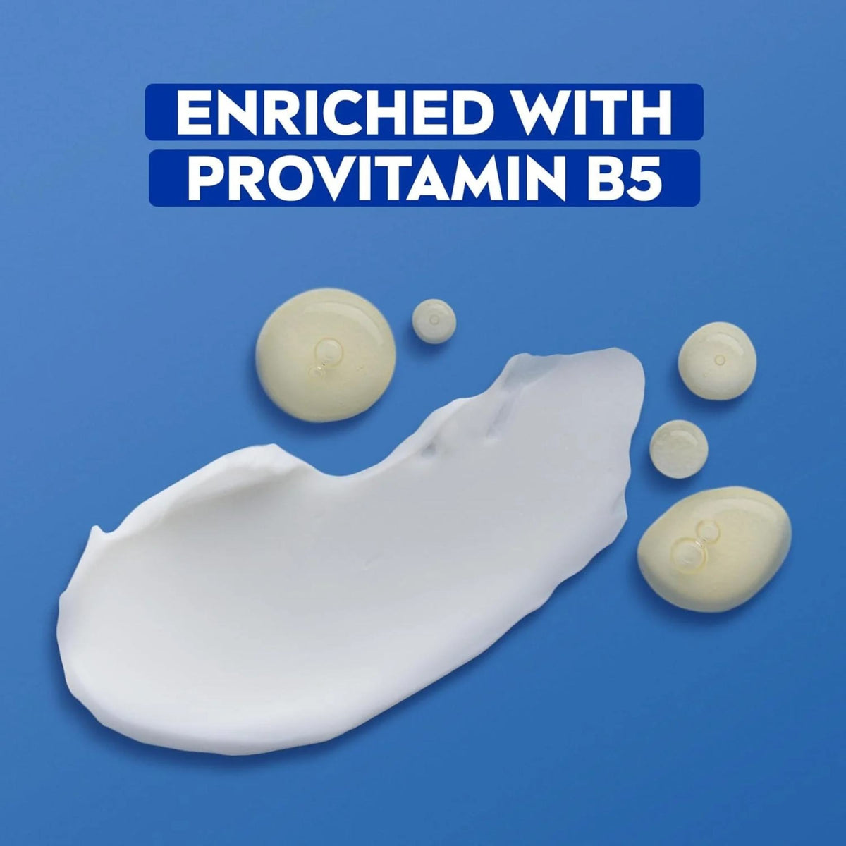 Refect Beauty Nivea Creme texture swatch with Provitamin B5, showing rich white moisturizing cream on blue background