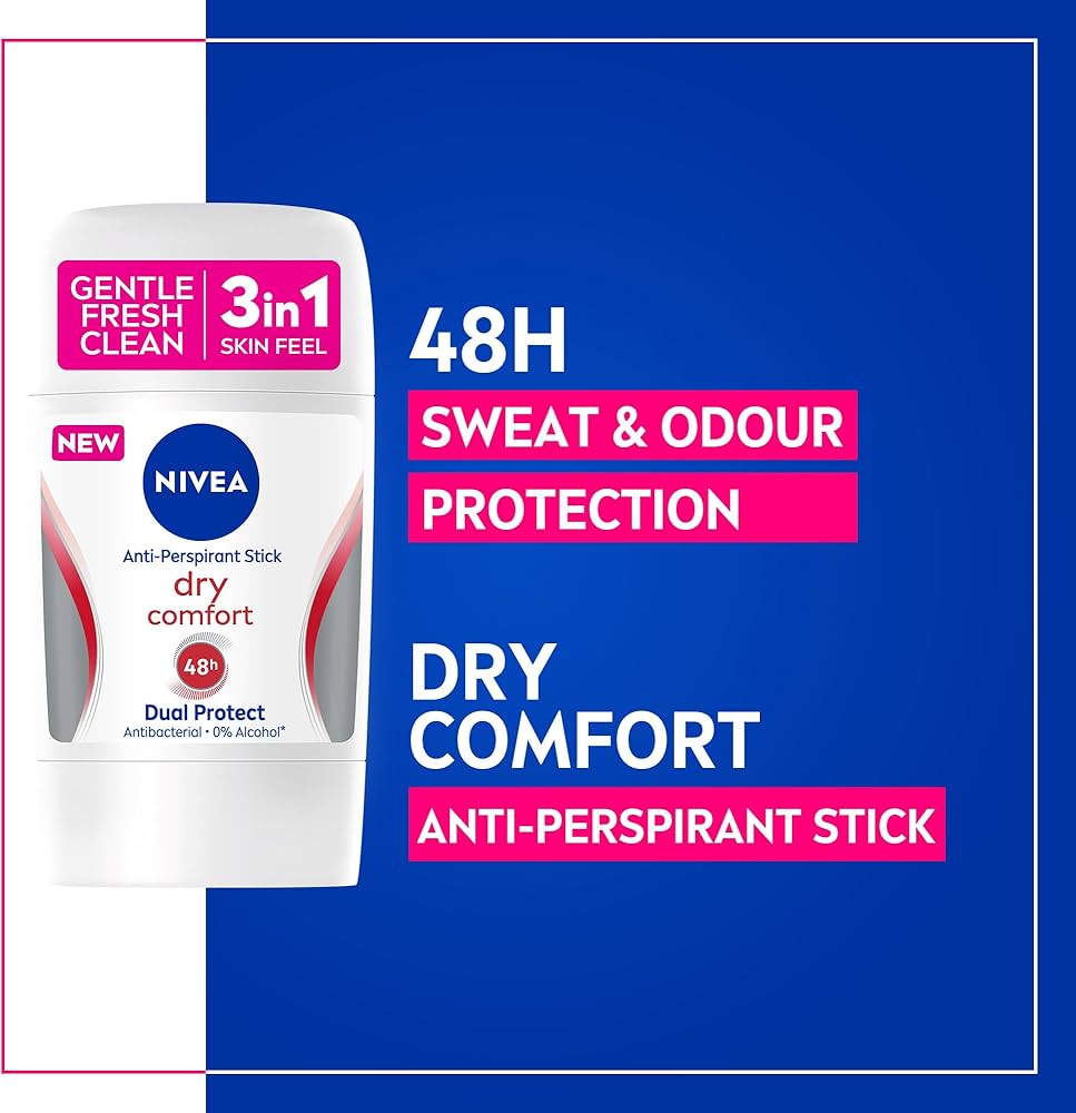 Refect Beauty Nivea Dry Comfort 48h antiperspirant stick for women providing gentle sweat and odour protection.