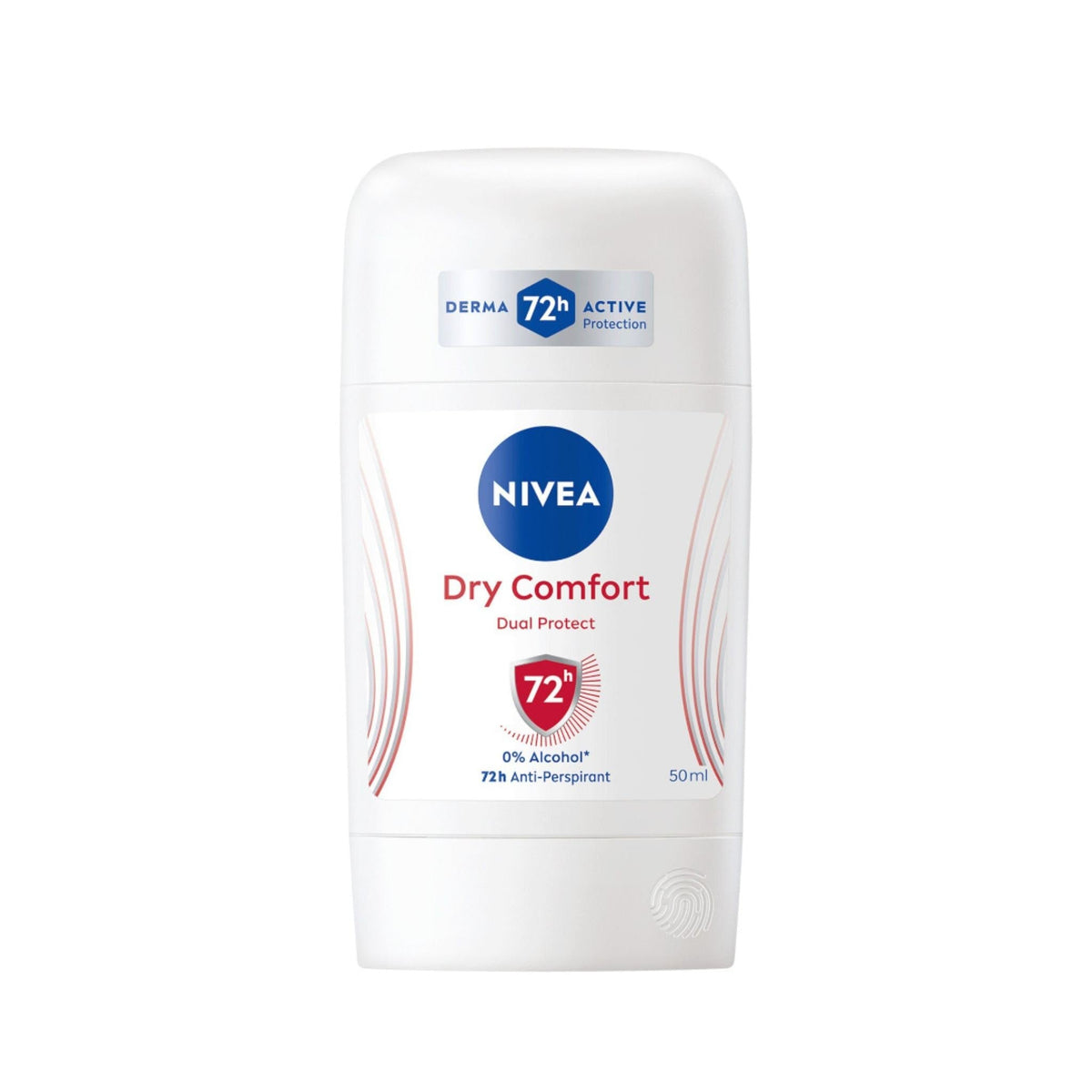 Refect Beauty Nivea Dry Comfort antiperspirant stick for women offering 72-hour protection in a white container.