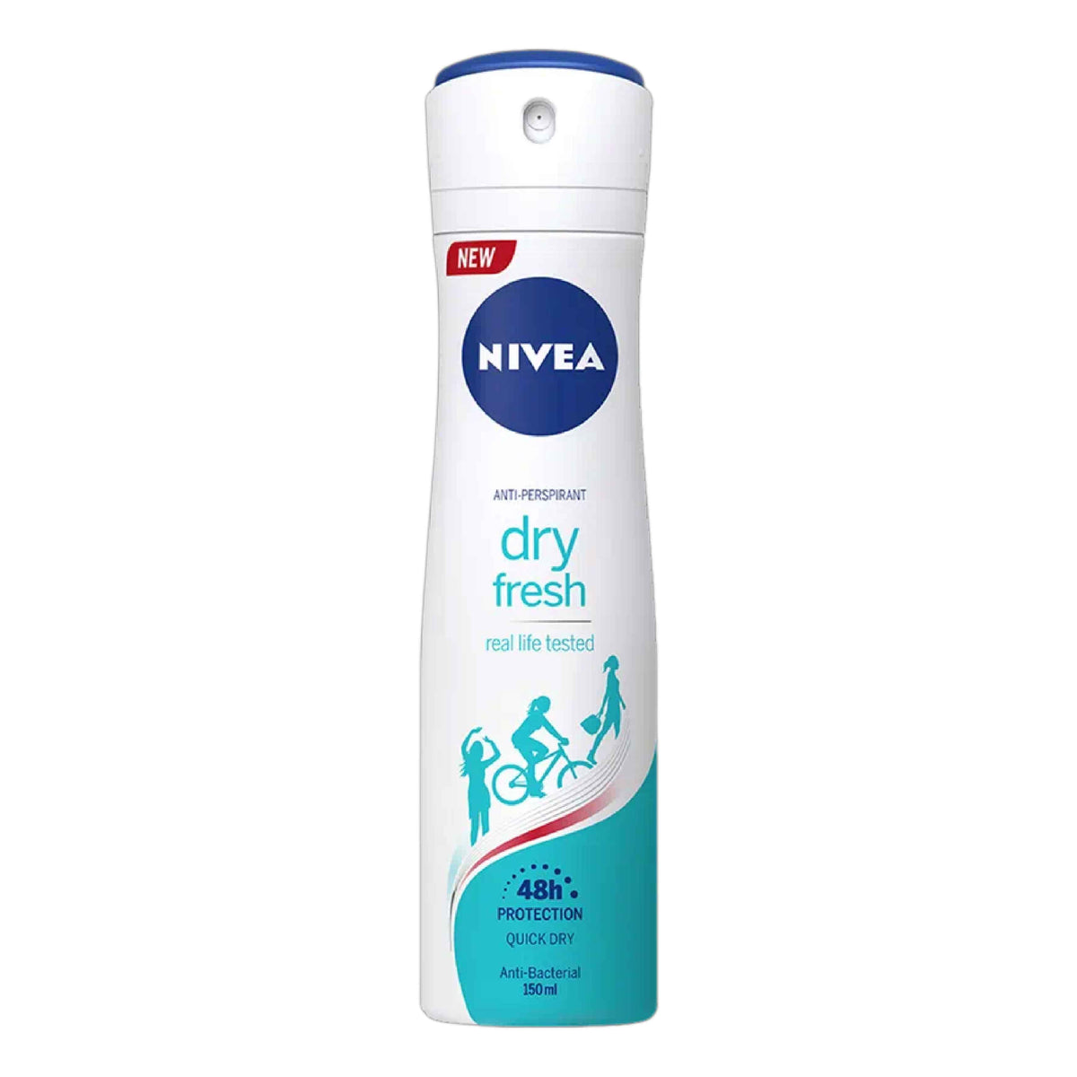 Refect Beauty Nivea Dry Fresh anti-perspirant spray for women in a white and blue 150ml aerosol can