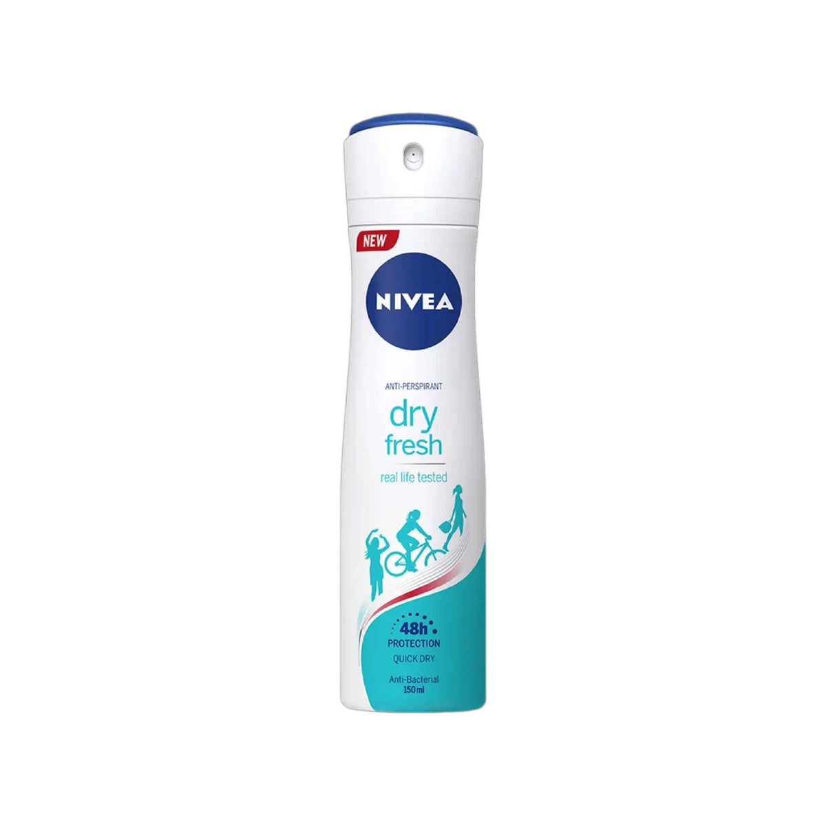 Refect Beauty Nivea Dry Fresh anti-perspirant spray for women in a white and blue 150ml aerosol can